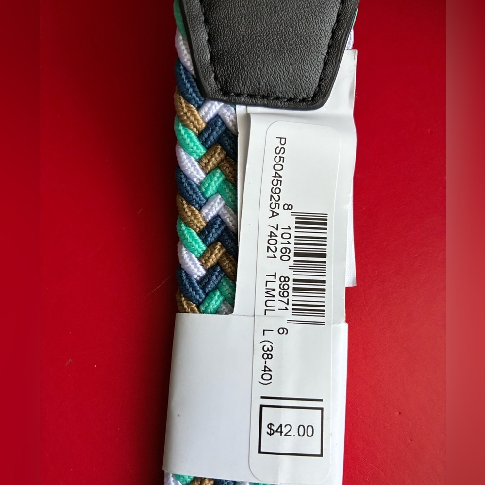 NIKE Belt,Nike Multicolor Braided Belt with Black Leather - Picture 6 of 11